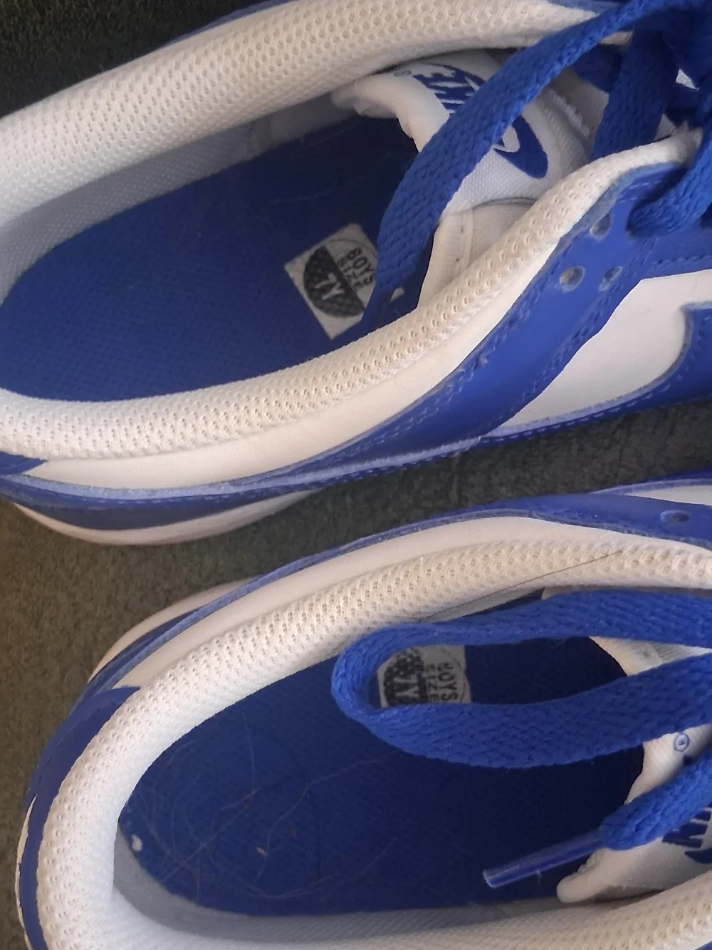 Nike Kids Low-Top Sneakers in White and Blue